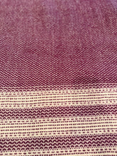 Load image into Gallery viewer, Vintage Maroon &amp; Cream Chevron Wool Blanket
