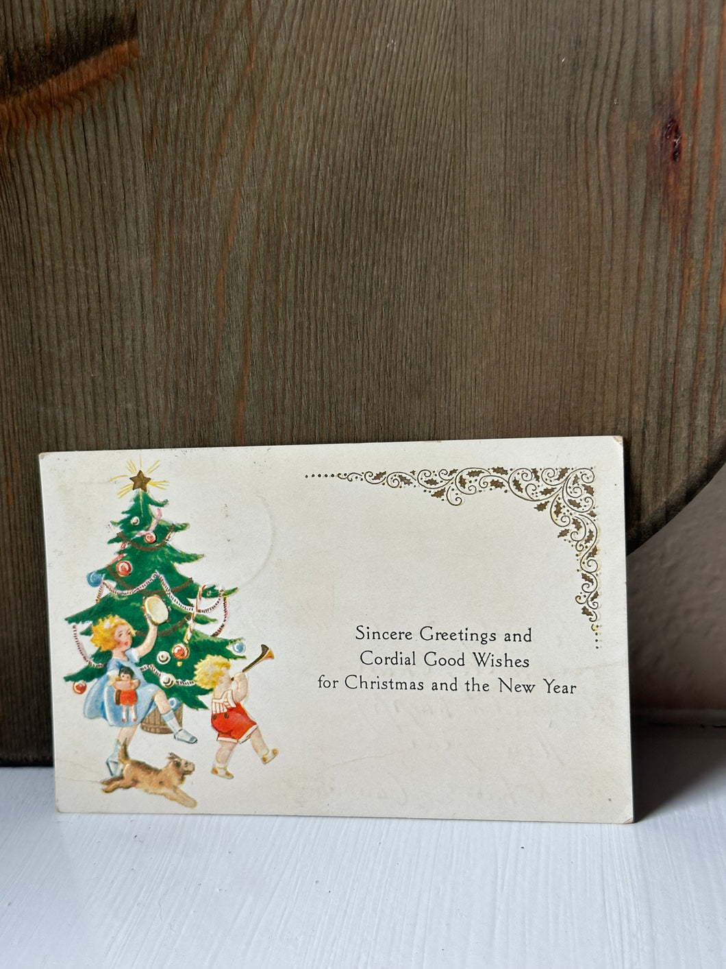 Antique Cordial Wishes Postcard