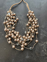 Load image into Gallery viewer, Gardenia Glass &amp; Pearl Multi Stranded Necklace
