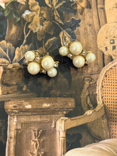 Load image into Gallery viewer, Vintage Pearl &amp; Diamond Cluster Earrings
