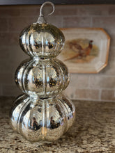Load image into Gallery viewer, Tall Lit Mercury Glass Pumpkin

