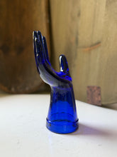 Load image into Gallery viewer, Vintage Cobalt Depression Glass Jewelry Display
