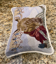 Load image into Gallery viewer, Vintage Needlepoint Very Merry Pillow
