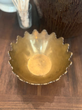 Load image into Gallery viewer, Vintage Scalloped Brass Pedestal Bowl
