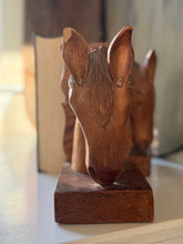 Load image into Gallery viewer, Hand Carved Wooden Horse Bookends
