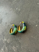 Load image into Gallery viewer, Vintage Enamel Swirl Earrings
