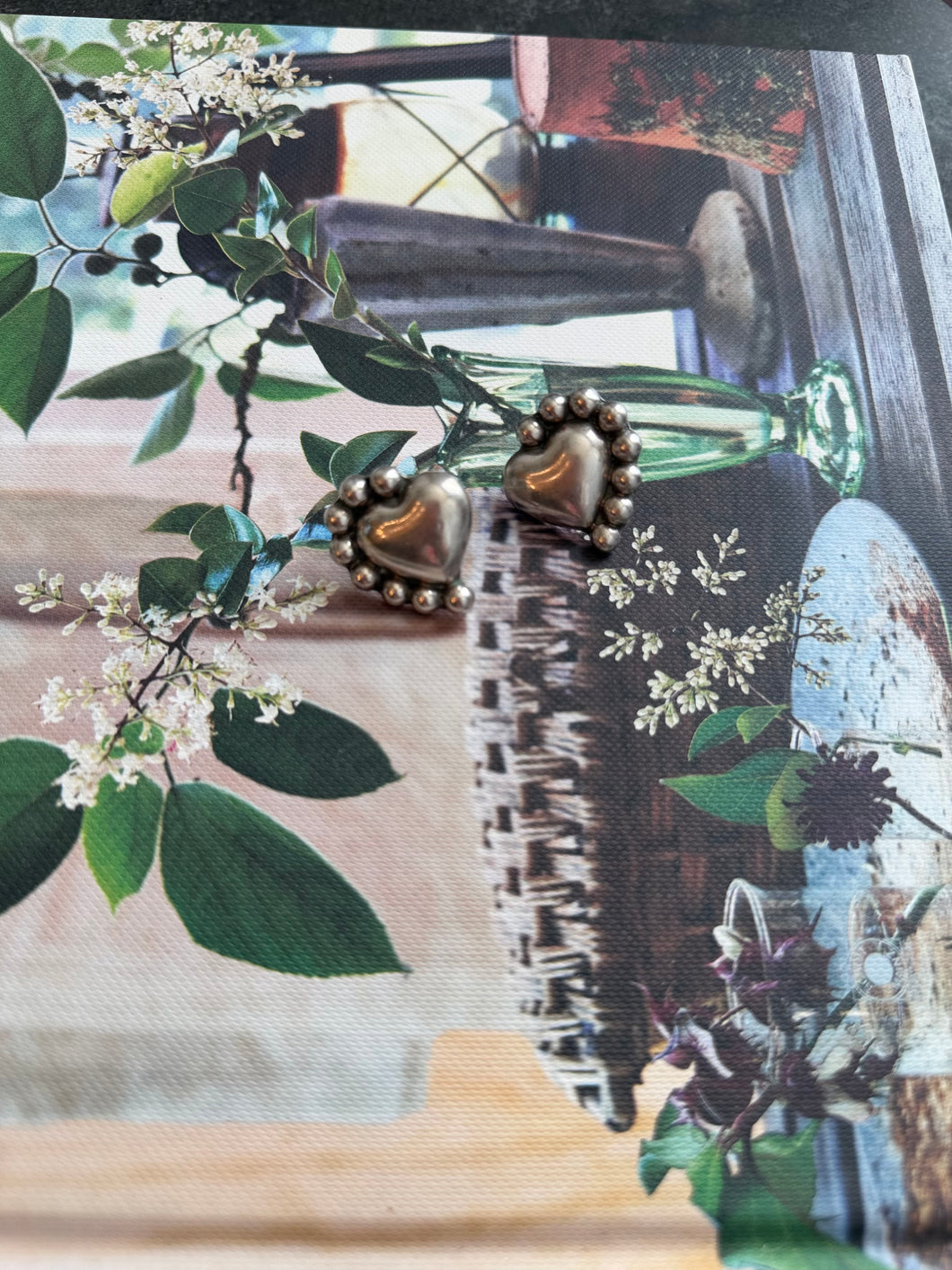 Sterling Silver Mexican Heart Earrings