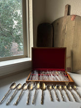 Load image into Gallery viewer, 1960s Thailand Nickle-Bronze Bamboo Flatware Set for 6
