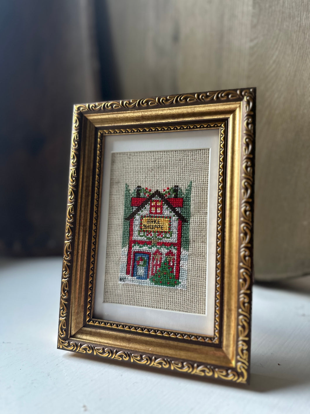 Framed Counter Cross Stitch Bake Shop