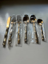 Load image into Gallery viewer, 1960s Thailand Nickle-Bronze Bamboo Flatware Set for 6
