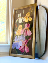 Load image into Gallery viewer, Vintage Framed Iris Painting
