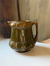 Load image into Gallery viewer, Antique Olive Iridescent Glazed Stoneware Pitcher
