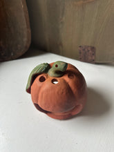 Load image into Gallery viewer, Vintage Terra Cotta Jack O Lantern Votive Holder
