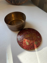 Load image into Gallery viewer, Vintage Brass &amp; Enamel Cloisonne Trinket Box
