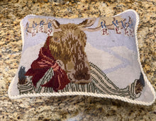Load image into Gallery viewer, Vintage Needlepoint Very Merry Pillow
