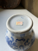 Load image into Gallery viewer, Vintage Chinese Blue &amp; White Porcelain Vase Jar
