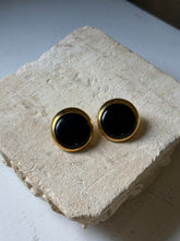 Load image into Gallery viewer, Large Black &amp; Gold Earrings
