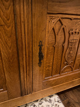 Load image into Gallery viewer, Oak Gothic Revival Sideboard
