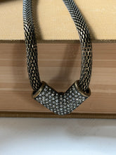 Load image into Gallery viewer, Brass Mesh Jeweled Necklace
