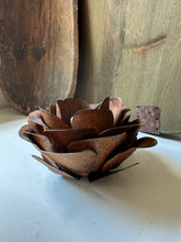 Load image into Gallery viewer, Rusty Metal Rose Votive Candle Holder
