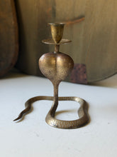 Load image into Gallery viewer, 1950s Brass Cobra Candle Holder
