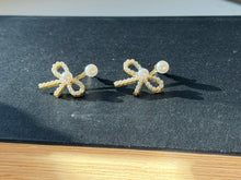 Load image into Gallery viewer, Pearl Bow Earrings
