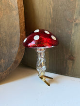 Load image into Gallery viewer, Mercury Glass Mushroom Clip Ornament
