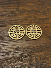 Load image into Gallery viewer, Greek Key Enamel Earrings
