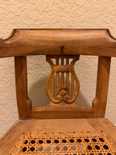 Load image into Gallery viewer, Antique Hand Carved Cane Lyre Petite Chair
