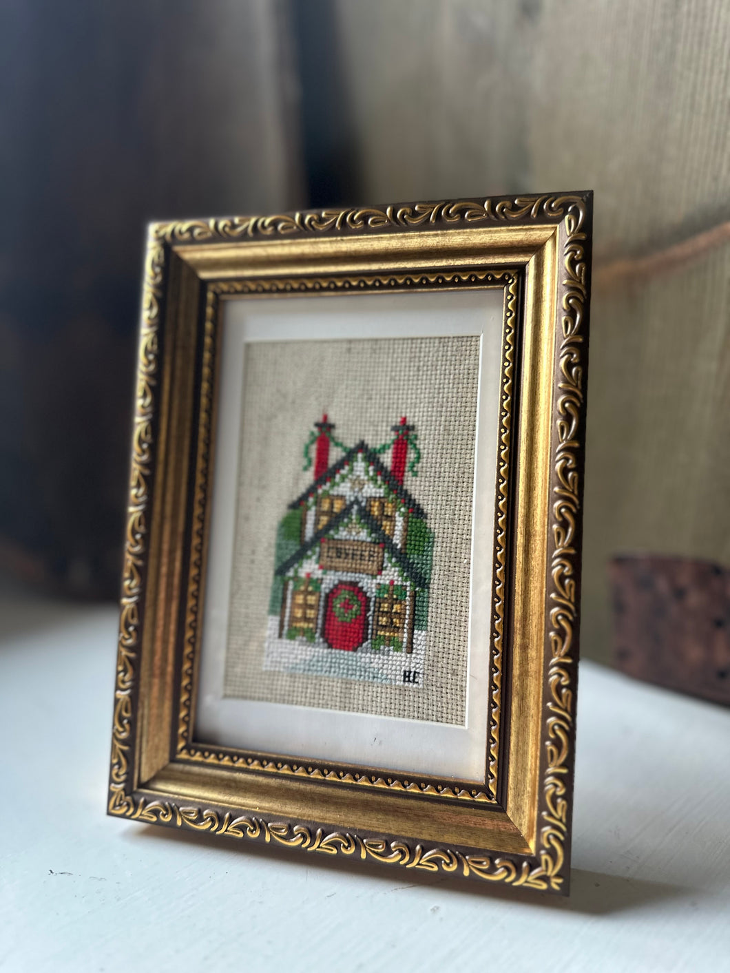 Framed Counter Cross Stitch Coffee Shop
