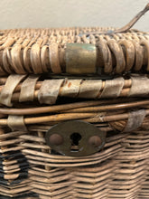 Load image into Gallery viewer, Antique Victorian Wicker Trunk With Skeleton Key
