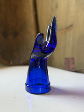 Load image into Gallery viewer, Vintage Cobalt Depression Glass Jewelry Display
