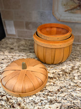 Load image into Gallery viewer, Large Pumpkin Wooden Bushel Box
