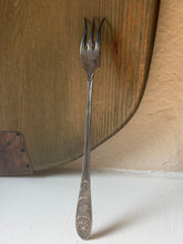 Load image into Gallery viewer, Arthur Everts Co Jewelers Shrimp Cocktail Silverplate Fork
