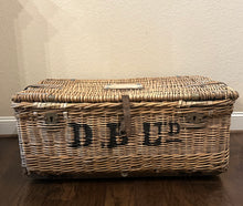 Load image into Gallery viewer, Antique Victorian Wicker Trunk With Skeleton Key
