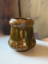 Load image into Gallery viewer, Antique Olive Iridescent Glazed Stoneware Pitcher
