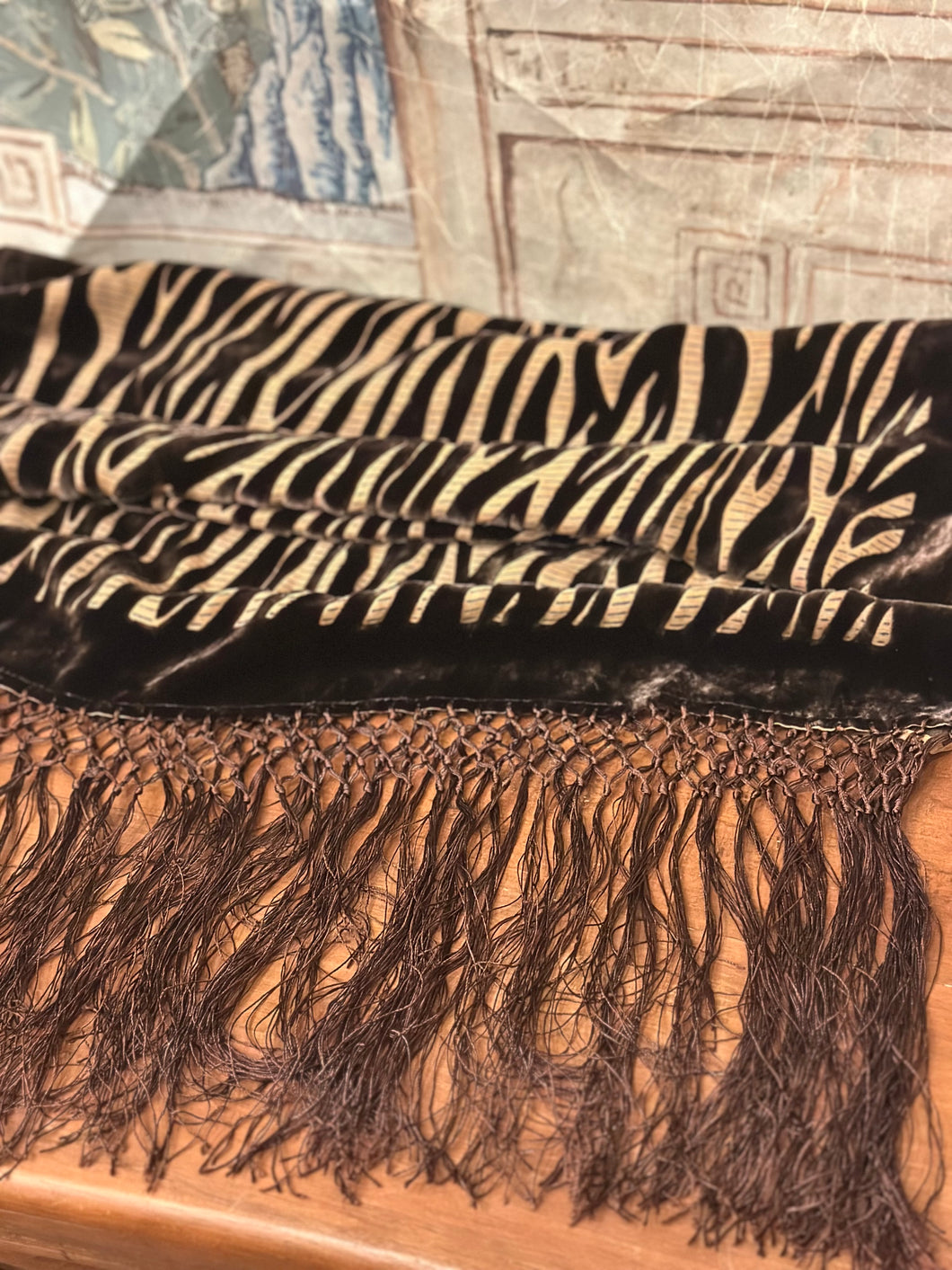 Chocolate Velvet Zebra Scarf