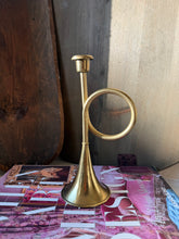 Load image into Gallery viewer, Vintage Trumpet Candle Holder
