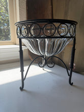 Load image into Gallery viewer, Vintage Iron Caged Blown Glass Bowl
