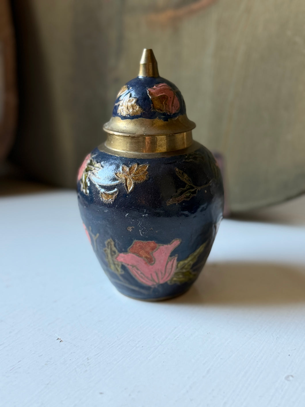Blue Cloisonne Ginger Urn