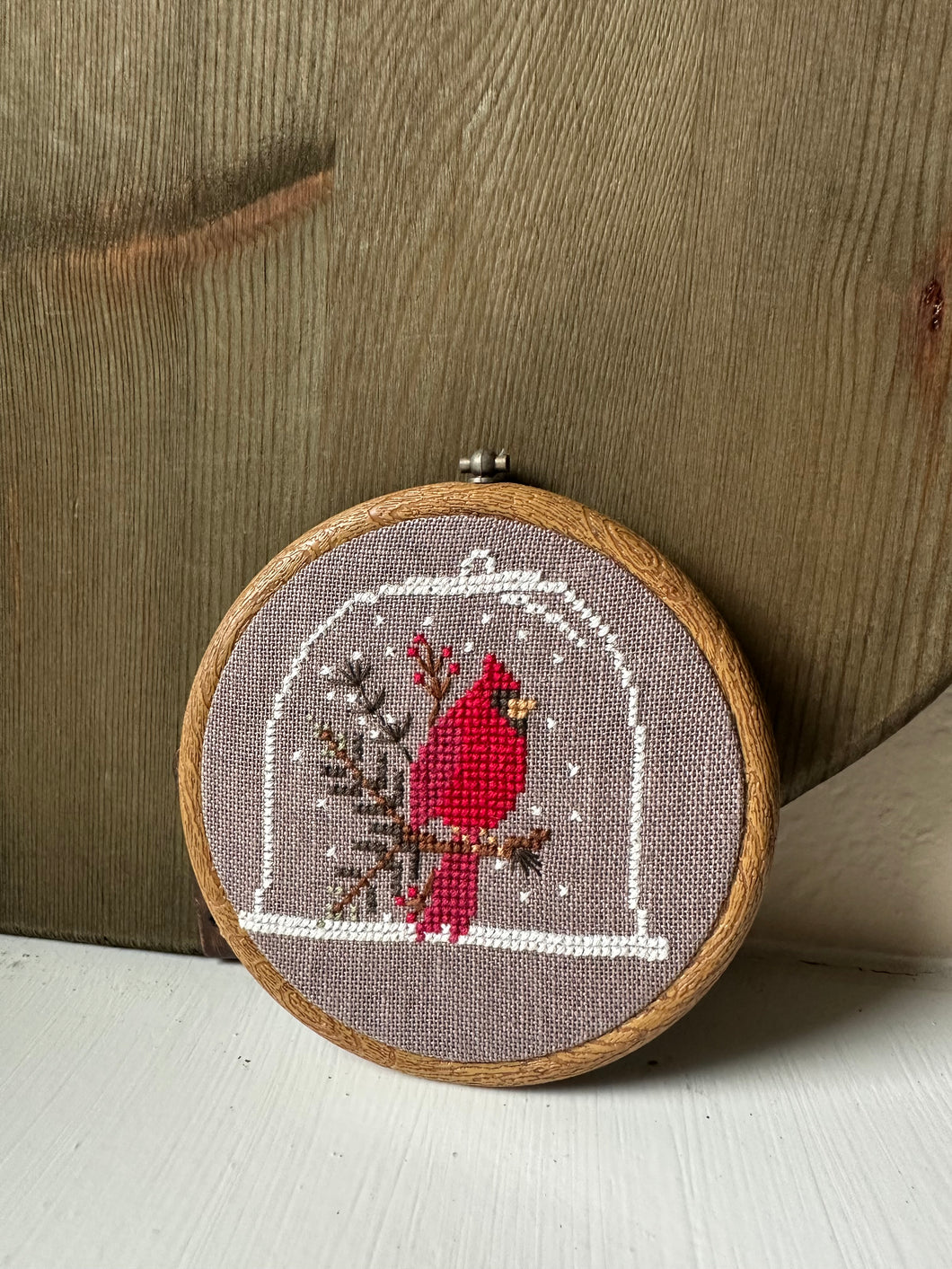 Framed Counter Cross Stitch Cardinal