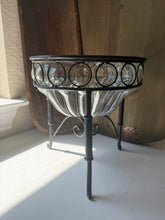 Load image into Gallery viewer, Vintage Iron Caged Blown Glass Bowl
