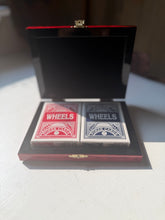Load image into Gallery viewer, Vintage Piatnik Wheels Poker Cards in Case

