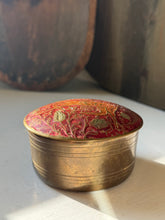 Load image into Gallery viewer, Vintage Brass &amp; Enamel Cloisonne Trinket Box
