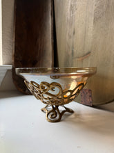 Load image into Gallery viewer, Brass Filigree Glass Bowl
