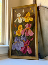 Load image into Gallery viewer, Vintage Framed Iris Painting
