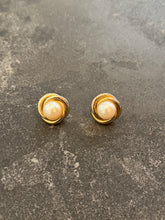 Load image into Gallery viewer, Vintage Pearl &amp; Knot Stud Earrings
