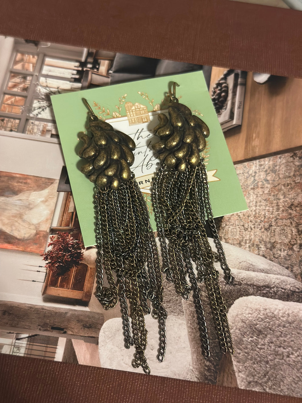 Brass Toned Chain Earrings
