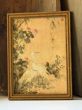 Load image into Gallery viewer, Framed Egrets With Peonies Print on Board
