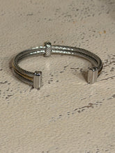 Load image into Gallery viewer, Two Tone Cross Cuff Bracelet
